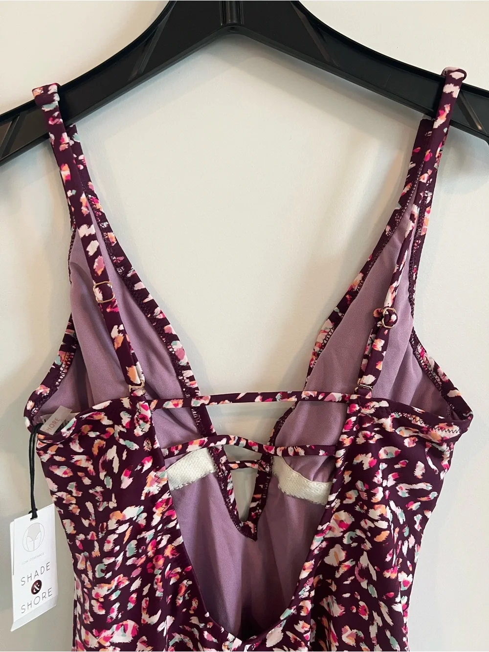 SHADE & SHORE Floral Print Cheeky One Piece Swimsuit M - Picture 6 of 8